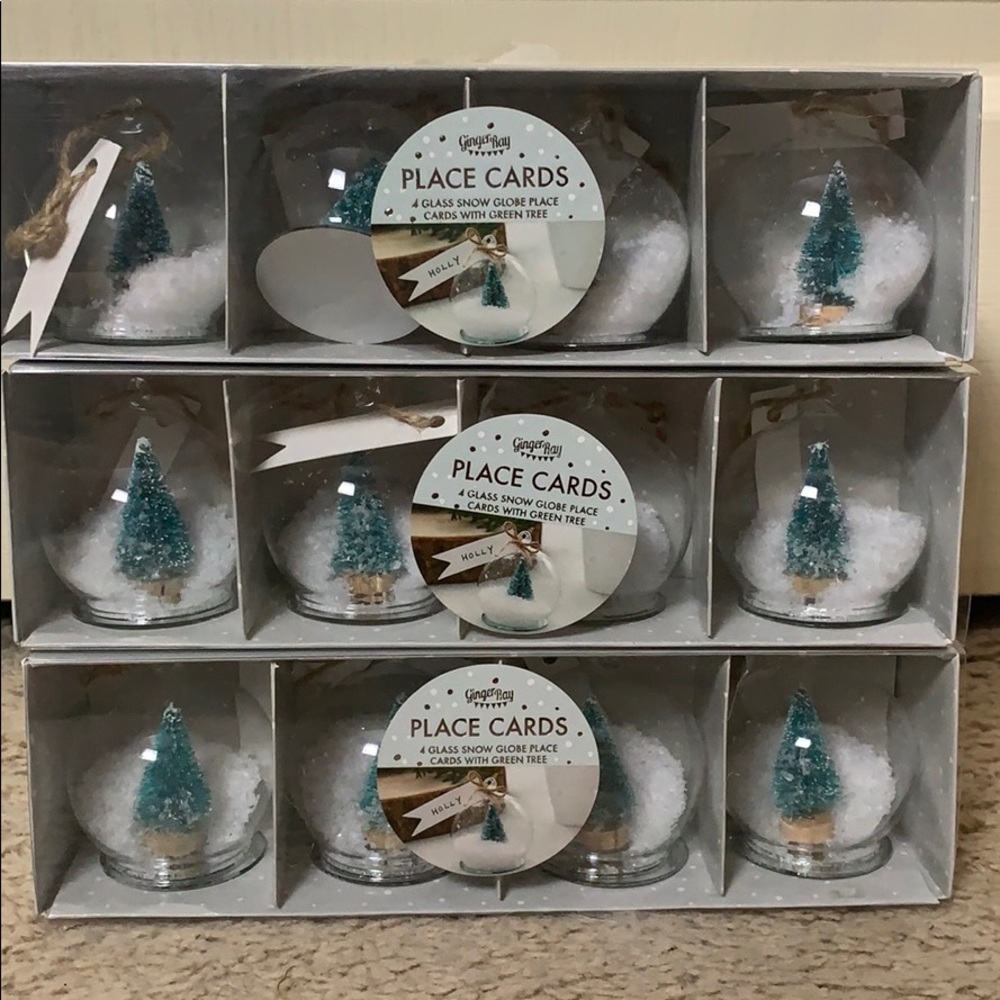 Christmas snow globe name tags - BRAND NEW. no tag